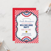 Sterren en strepen Welkom Home Party Uitnodiging (Voorkant / Achterkant in situ)
