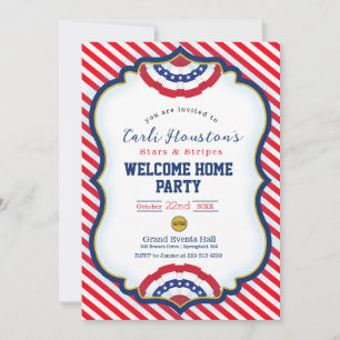 Sterren en strepen Welkom Home Party Uitnodiging