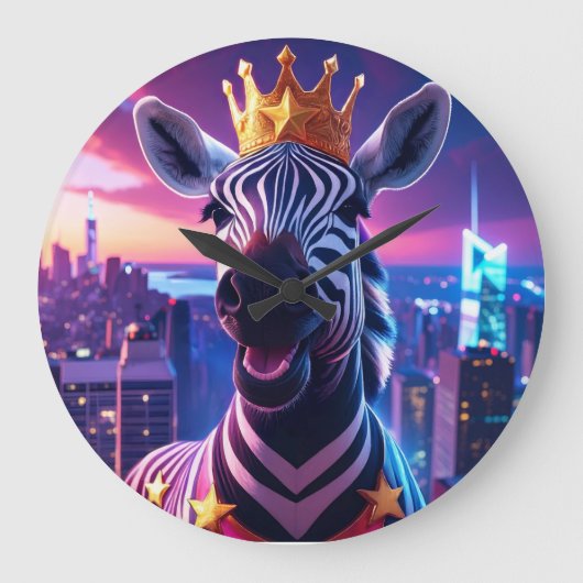 Sterren en strepen Zebra Zanzibar Grote Klok (Voorkant)