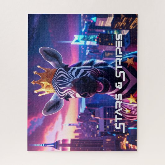 Sterren en strepen Zebra Zanzibar Legpuzzel (Verticaal)