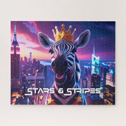 Sterren en strepen Zebra Zanzibar Legpuzzel (Horizontaal)