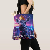 Sterren en strepen Zebra Zanzibar Tote Bag (Dichtbij)
