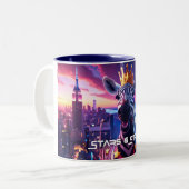 Sterren en strepen Zebra Zanzibar Tweekleurige Koffiemok (Voorkant links)