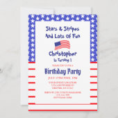 Sterren en stripes 1e verjaardag kaart (Voorkant)