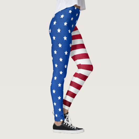 Sterren en Stripes-Amerikaanse vlag van Shirley Ta Leggings (Rechts)