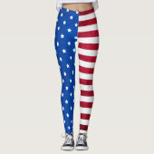 Sterren en Stripes-Amerikaanse vlag van Shirley Ta Leggings (Voorkant)