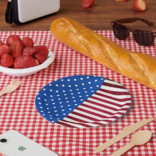 Sterren en Stripes-Amerikaanse vlag van Shirley Ta Papieren Bordje