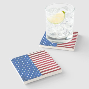 Sterren en Stripes-Amerikaanse vlag van Shirley Ta Stenen Onderzetter