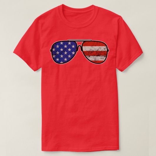 Sterren en Stripes Amerikaanse Zonnebril Gift T-shirt (Design voorkant)