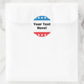 Sterren en Stripes Design Ronde Sticker (Tas)