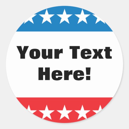 Sterren en Stripes Design Ronde Sticker (Voorkant)