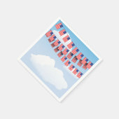 Sterren en stripes die papier van luiers bundelen servet (Hoek)