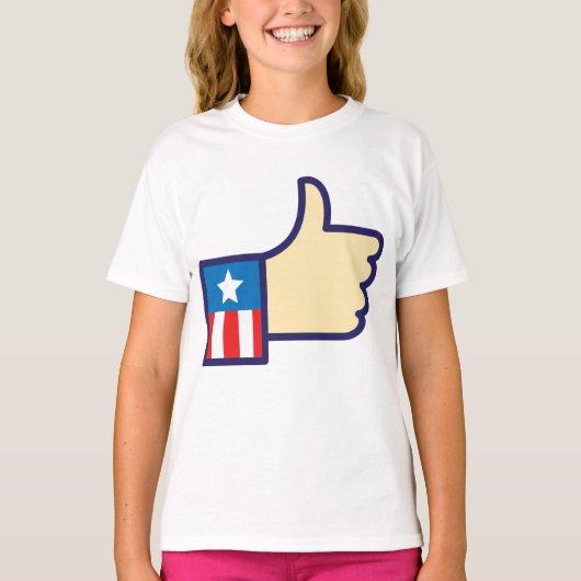 Sterren en stripes duimen de Amerikaanse T-shirt o (Voorkant)