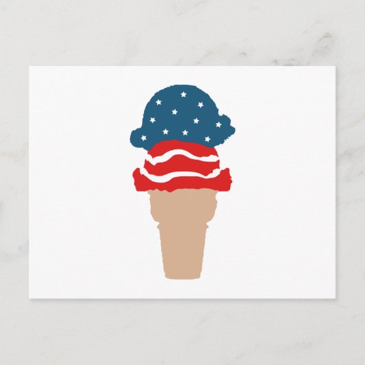 Sterren en stripes IJscream Cone Briefkaart (Voorkant)