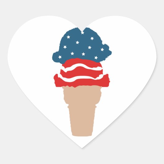Sterren en stripes IJscream Cone Hart Sticker (Voorkant)