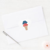 Sterren en stripes IJscream Cone Hart Sticker (Envelop)