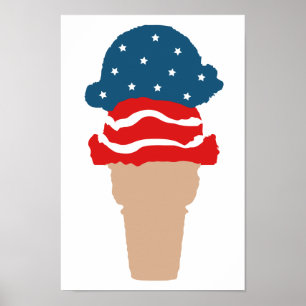 Sterren en stripes IJscream Cone Poster