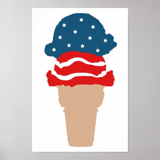 Sterren en stripes IJscream Cone Poster (Voorkant)