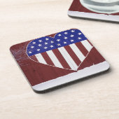 Sterren en stripes, in de vorm van hart bier onderzetter (Linkerzijde)