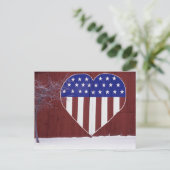 Sterren en stripes, in de vorm van hart briefkaart (Staand voorkant)
