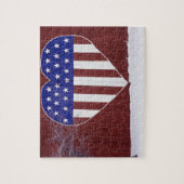 Sterren en stripes, in de vorm van hart legpuzzel (Verticaal)