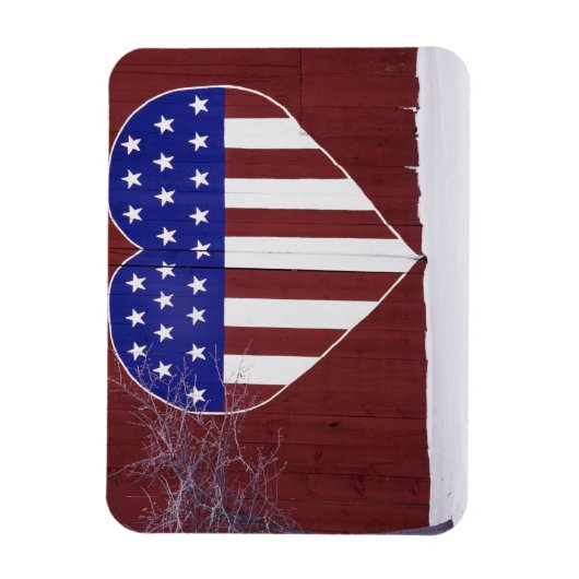 Sterren en stripes, in de vorm van hart magneet (Verticaal)