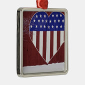 Sterren en stripes, in de vorm van hart metalen ornament (Rechts)