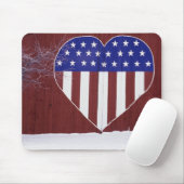 Sterren en stripes, in de vorm van hart muismat (Met muis)