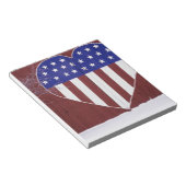Sterren en stripes, in de vorm van hart notitieblok (Schuin)