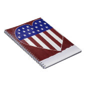 Sterren en stripes, in de vorm van hart notitieboek (Rechterzijde)