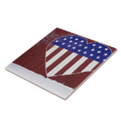 Sterren en stripes, in de vorm van hart tegeltje (Zijkant)