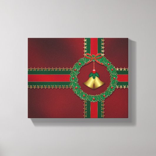 Sterren en stripes kerstcanvas afdrukken (Voorkant)