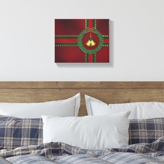 Sterren en stripes kerstcanvas afdrukken (Insitu (Slaapkamer))