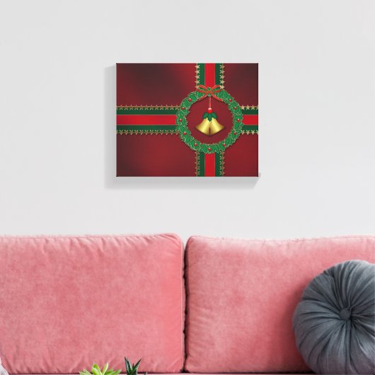 Sterren en stripes kerstcanvas afdrukken (Insitu (Woonkamer))