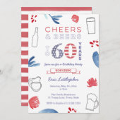 Sterren en Stripes Man 60e verjaardag Kaart (Voorkant / Achterkant)