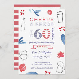 Sterren en Stripes Man 60e verjaardag Kaart