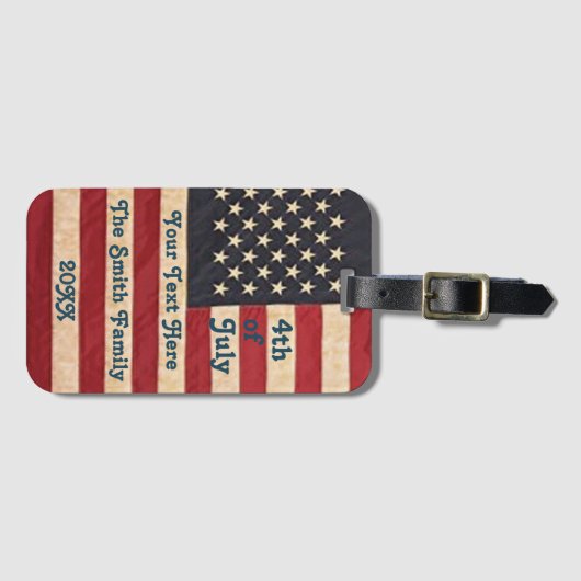  sterren en stripes met Amerikaanse vlag Bagagelabel (Voorkant (horizontaal))