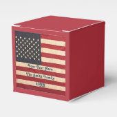 sterren en stripes met Amerikaanse vlag Bedankdoosjes (Voorkant Zijde)