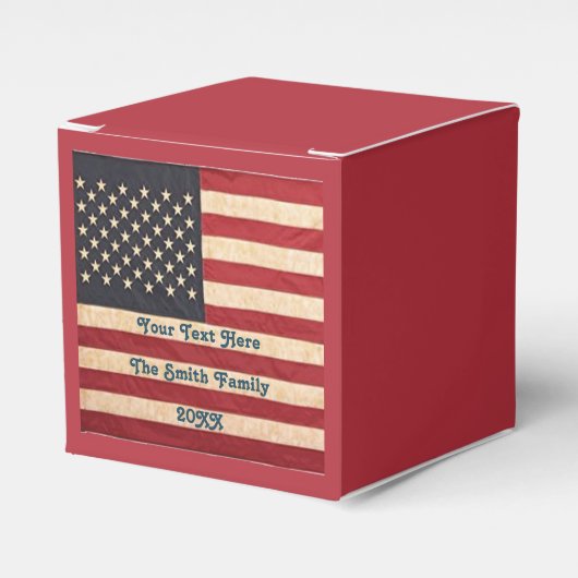 sterren en stripes met Amerikaanse vlag Bedankdoosjes (Voorkant Zijde)