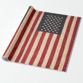  sterren en stripes met Amerikaanse vlag Cadeaupapier (Uitgerold)