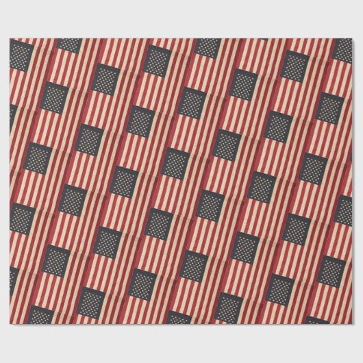  sterren en stripes met Amerikaanse vlag Cadeaupapier (Vlak)