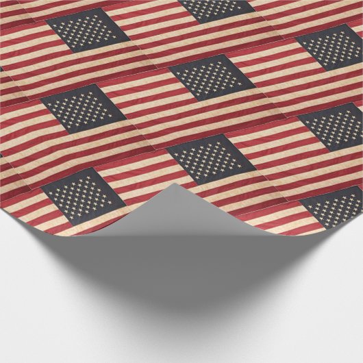  sterren en stripes met Amerikaanse vlag Cadeaupapier (Hoek)
