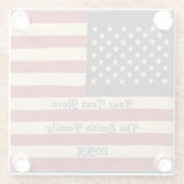sterren en stripes met Amerikaanse vlag Glazen Onderzetter (Achterkant)