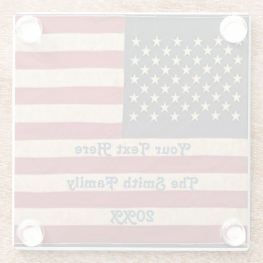  sterren en stripes met Amerikaanse vlag Glazen Onderzetter (Achterkant)