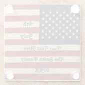 sterren en stripes met Amerikaanse vlag Glazen Onderzetter (Achterkant)