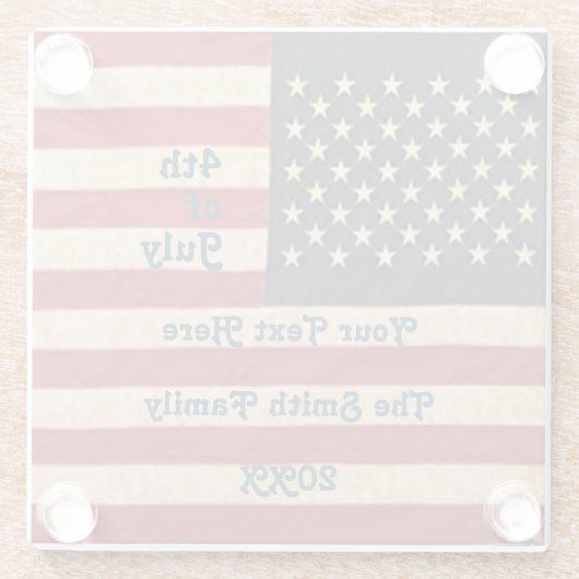  sterren en stripes met Amerikaanse vlag Glazen Onderzetter (Achterkant)