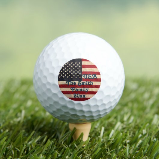  sterren en stripes met Amerikaanse vlag Golfballen (Insitu Shirt)