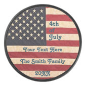  sterren en stripes met Amerikaanse vlag Hockey Puck (Voorkant)
