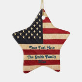 sterren en stripes met Amerikaanse vlag Keramisch Ornament (Rechts)