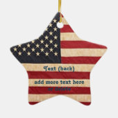 sterren en stripes met Amerikaanse vlag Keramisch Ornament (Achterkant)